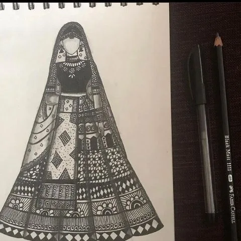Wedding photo pencil drawing in kerala