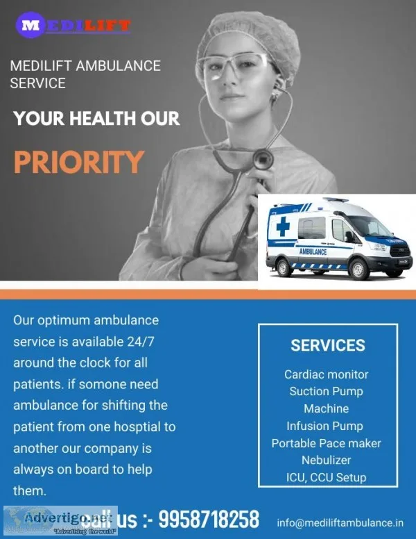 Medilift Ambulance Service in Jamshedpur- Quality Care