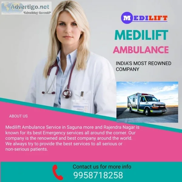 Medilift Ambulance Service in Rajendra Nagar- Trouble-free
