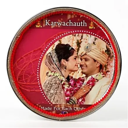 Photo printed thali for karwa chauth