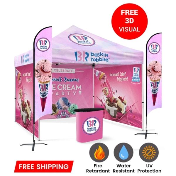 Personalized Pop Up Tents  600D Premium Polyester Fabric  USA