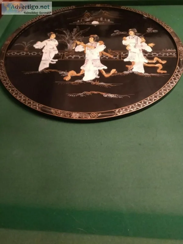 BEAUTIFUL Asian wall art with geisha girls-33 inches across