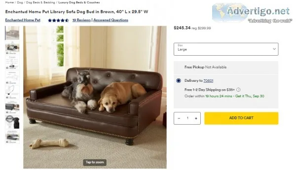 Leather Dog Bed - Large