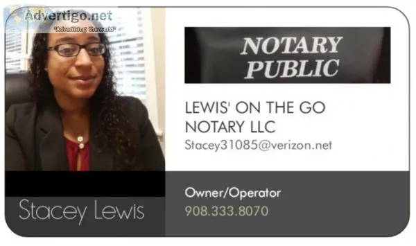 Lewis  On The Go Notary LLC - Mobile Notary