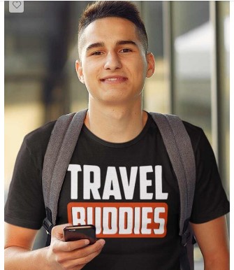Travel buddies men?s round neck t-shirt