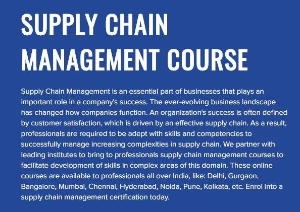 Global Supply Chain Management Certification