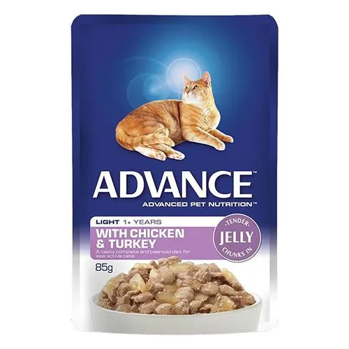 Advance Adult Cat Light Chicken and Turkey in Jelly Wet Food  Di