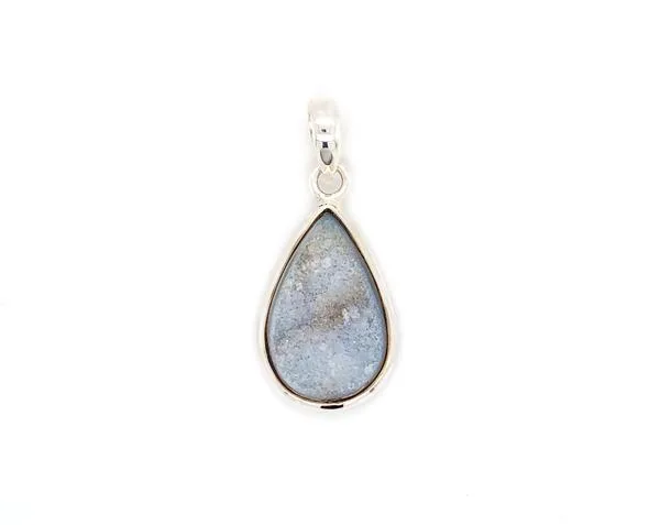 SILVER BANDED ONYX DRUZY PENDANT