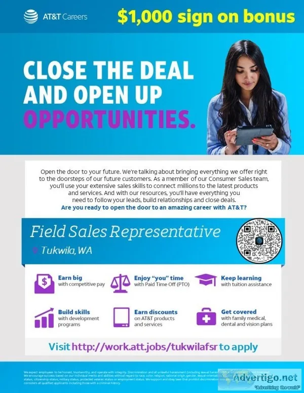 Field Sales Representative -  Tukwila (Seattle) WA