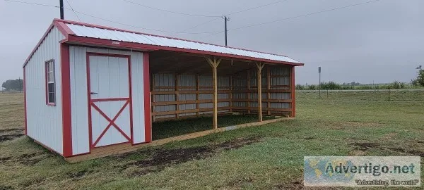 12x30 Run-in shed wTack Room loafing shed