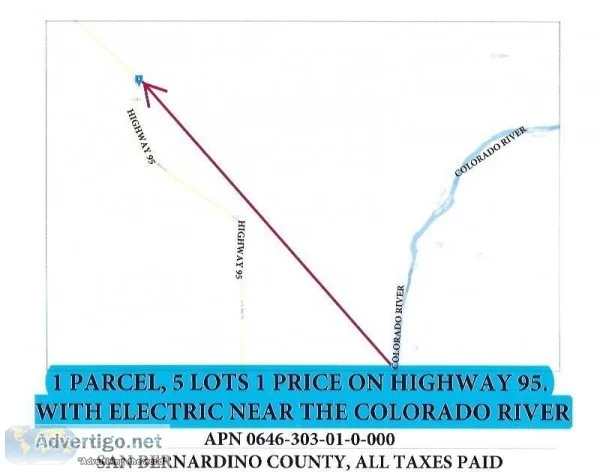 1 PARCEL (5) LOTS ON HIGHWAY 95 NEAR THE COLORADO RIVER LOCATED 