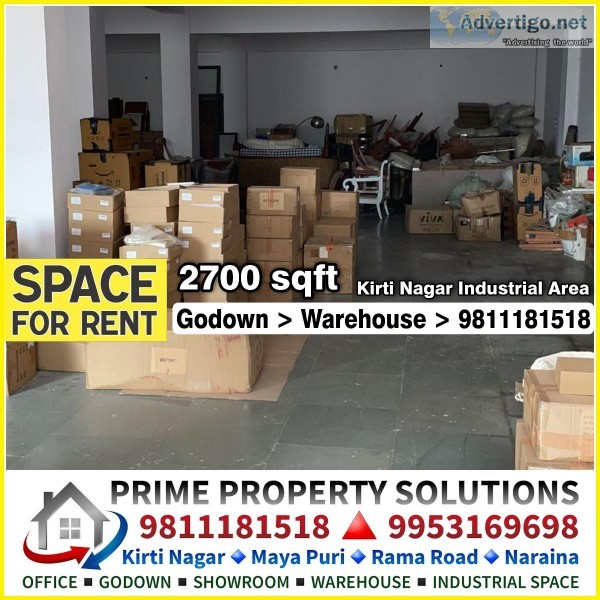Godown Warehouse for Lease in Kirti Nagar Industrial Area