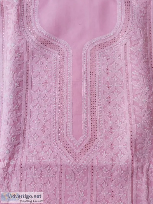 Cotton Dress material with Mukaish