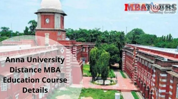 Anna University Distance MBA Education Course Details