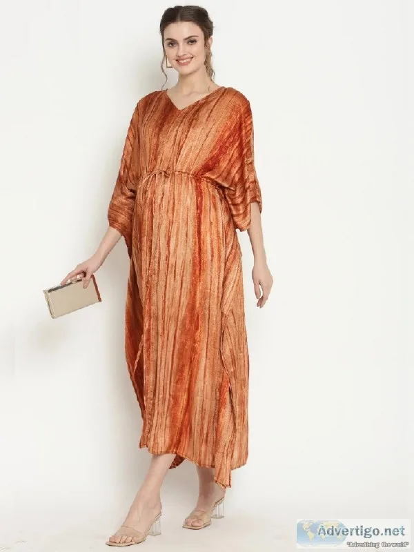 Maternity and Feeding Lurex Kaftan Maxi Dress