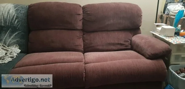 2 piece sectional couch med brown