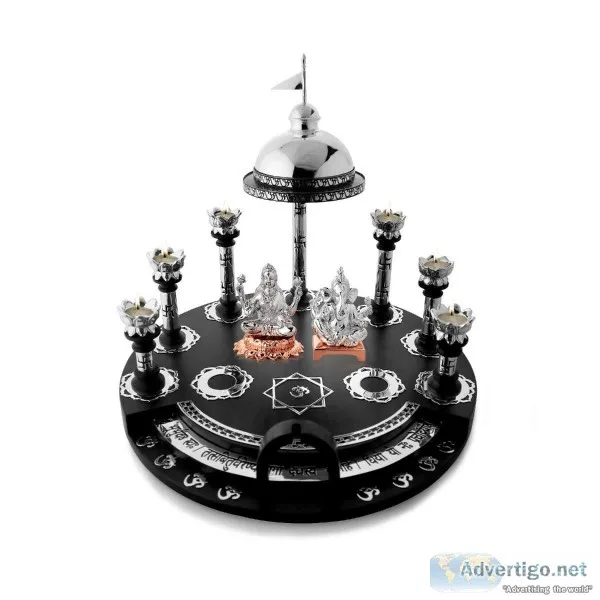 Silver Puja Mandir  Pure Silver Ganesh Laxmi Idols