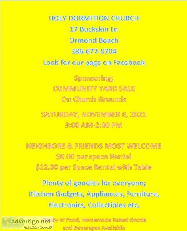 Holy Dormition Church Ormond Beach Community Yard Sale