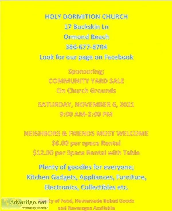 Holy Dormition Church Ormond Beach Community Yard Sale