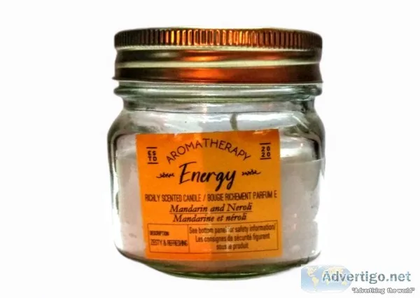 ENERGY -RICHLY SCENTED CANDLE. MANDARIN AND NEROLI SCENTED