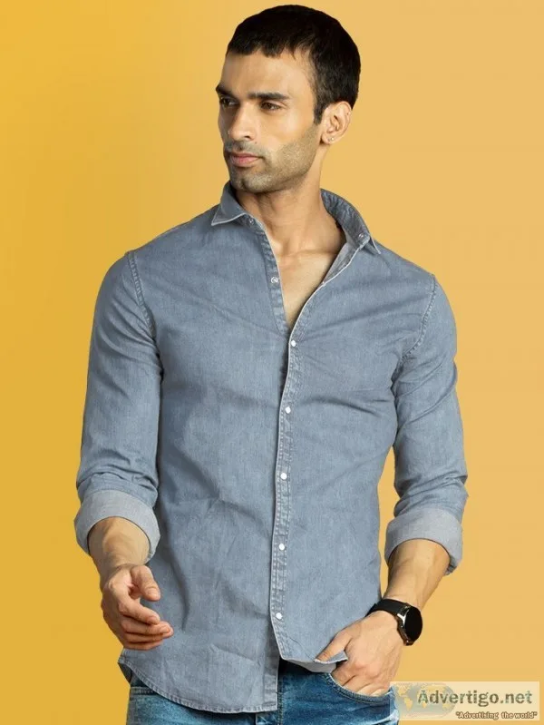 Get latest denim shirts online india at beyoung