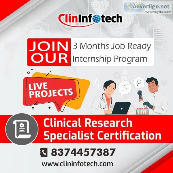 Job oriented internship based clinical research training - clini