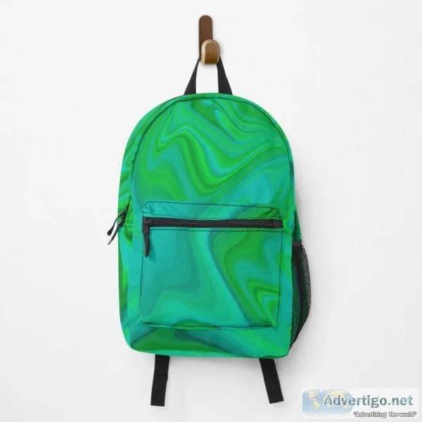Green Liquid Swirl Backpacks