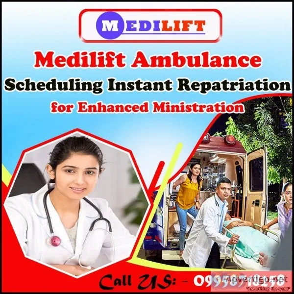 Medically facilitated Medilift Ambulance Service in Kalighat