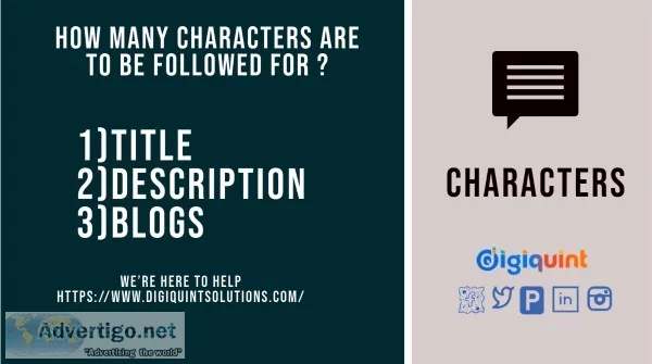 How Many characters are to be followed
