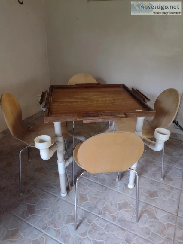 Domino Table with 4 Chairs
