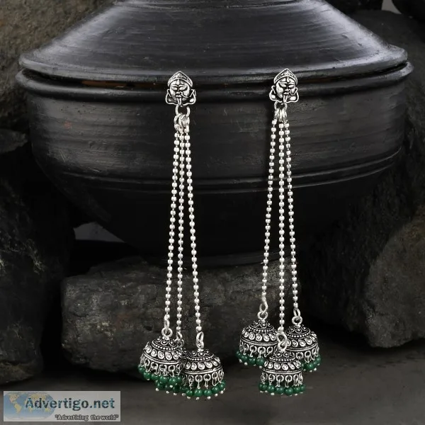 Buy stunning silver earrings from flipkart