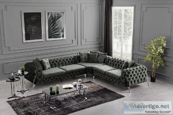 Chesterfield Sofa Set Online L Shaped Chesterfield Sofa Set  Fur