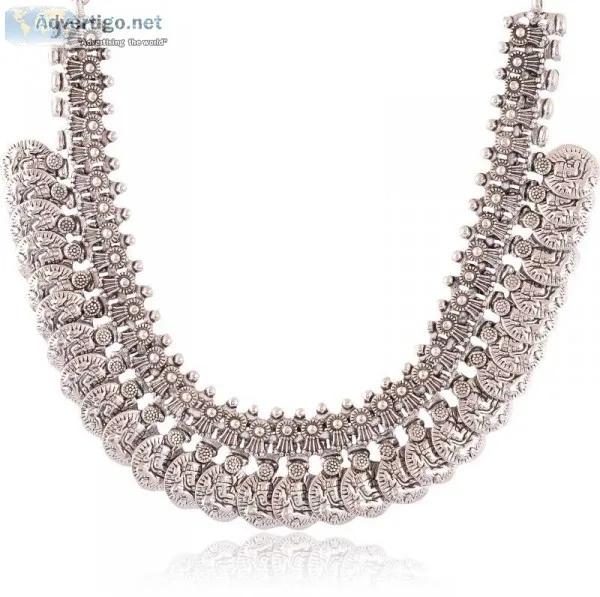 Buy silver plated necklaace online in india