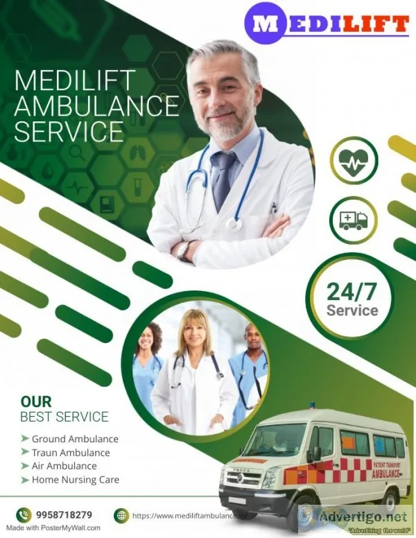Get Medilift Ground Ambulances Service in Janakpuri at Low-Fare
