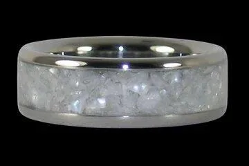 White Pearl Titanium Ring