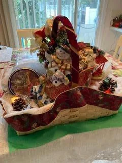 Christmas sleigh cookie jar