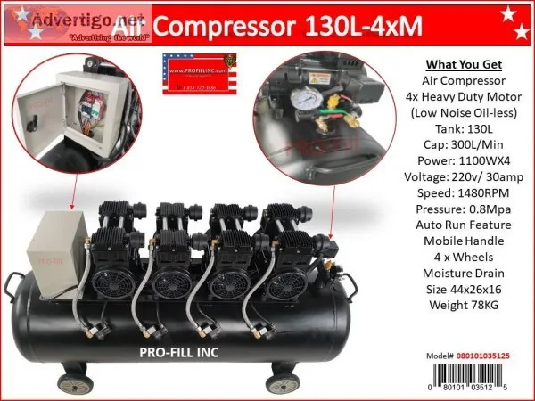 Air Compressors  Low Noise 130L-4xM 35125