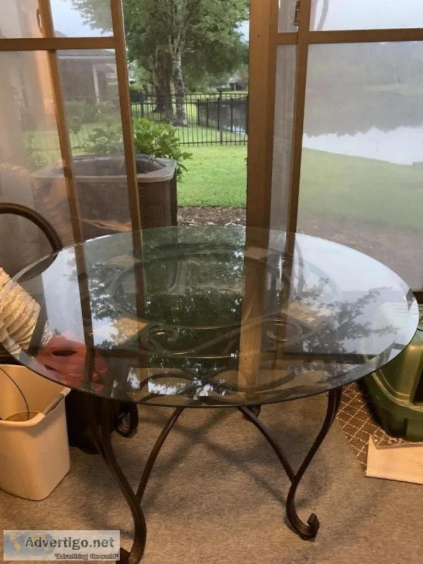 Wrought Iron Glass Top Table
