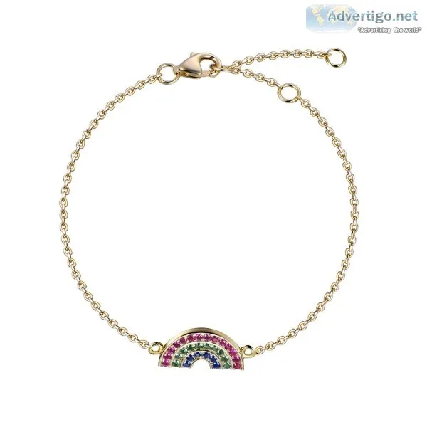 Brand New 14K Gold Vermeil Rainbowhunt Bracelet  Geat Offer.