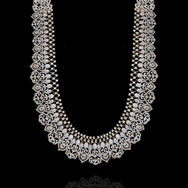 Cz long haram necklace designs