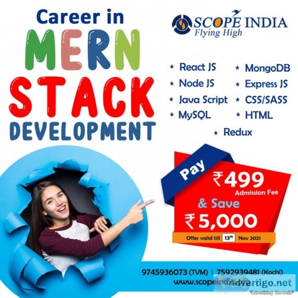 Mern stack developement training in trivandrum