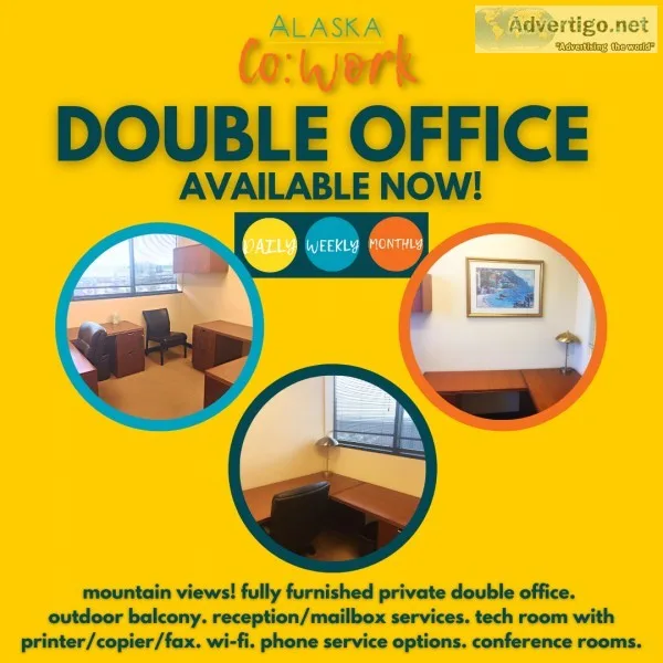 DOUBLE OFFICE WITH AMENITIES and FURNITURE WITH MOUNTAIN VIEWS