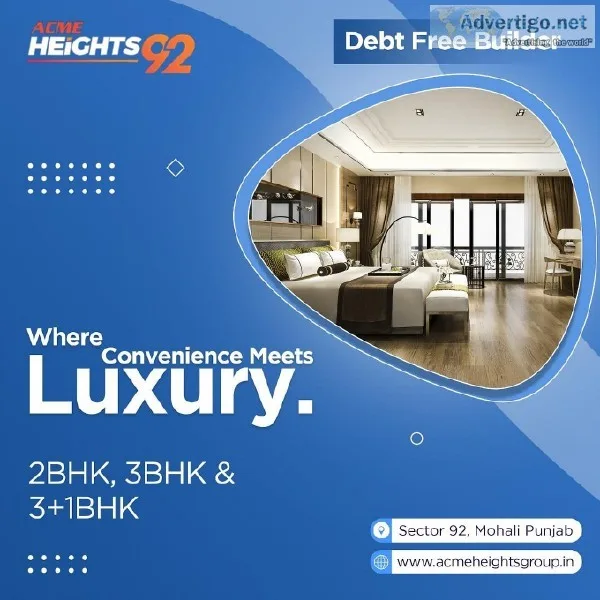 India&rsquos best 3 BHK flat in Mohali  Acme Heights group