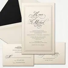 Unique black and white and white wedding invitations cards