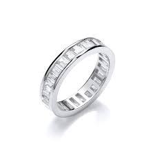 Get Sterling Silver Baguette Full Eternity Ring For Just &pound1