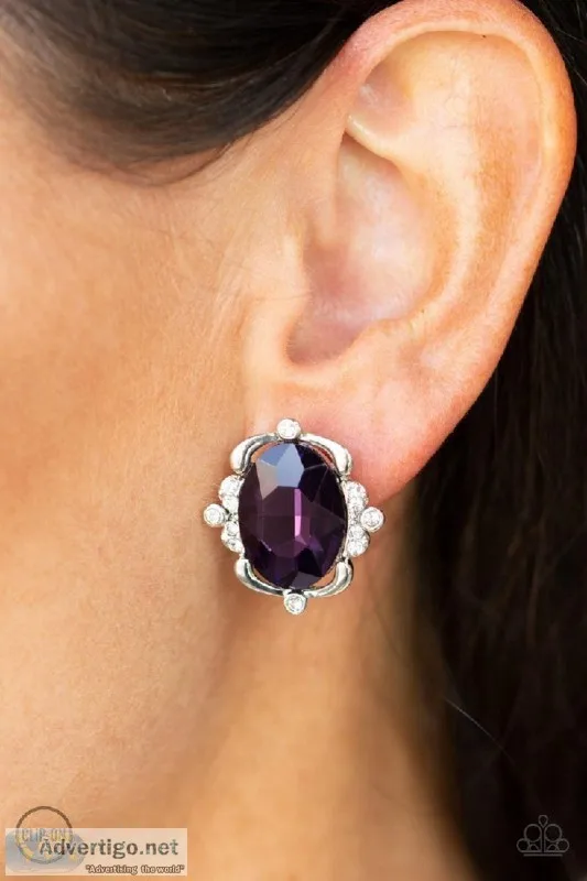 Regally Radiant Purple Earring-Clip On Paparazzi