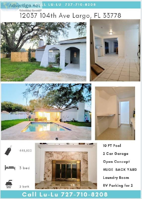 Nice Pool Home on Coldasac with Humongous Yard