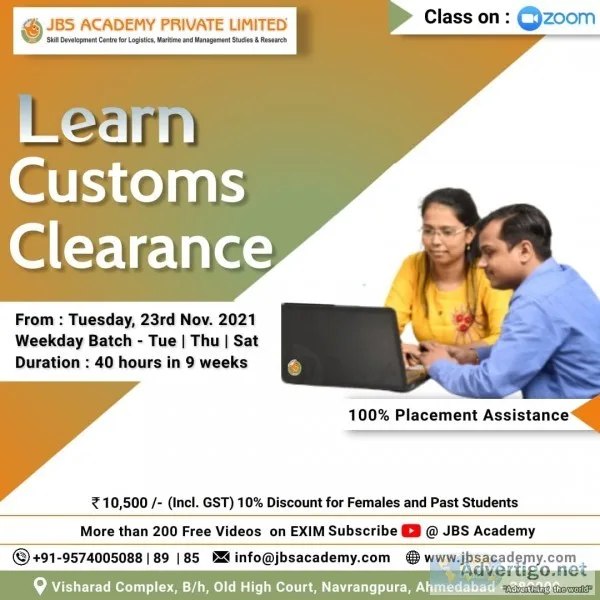 Jbs academy offers customs clearance course