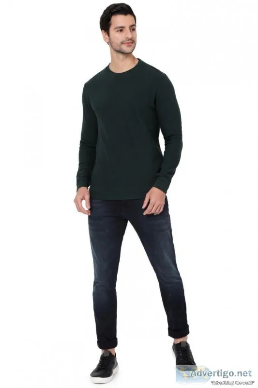 Men s Authentic Casual Slim Fit Solid Textured Jersey Sweatshirt