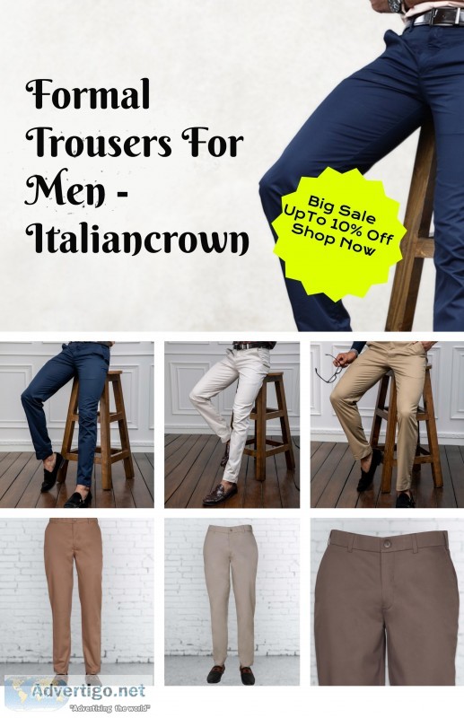 Branded plain formal wear trousers for men - italiancrown